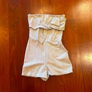 Zara Striped Sleeveless Romper with Bow